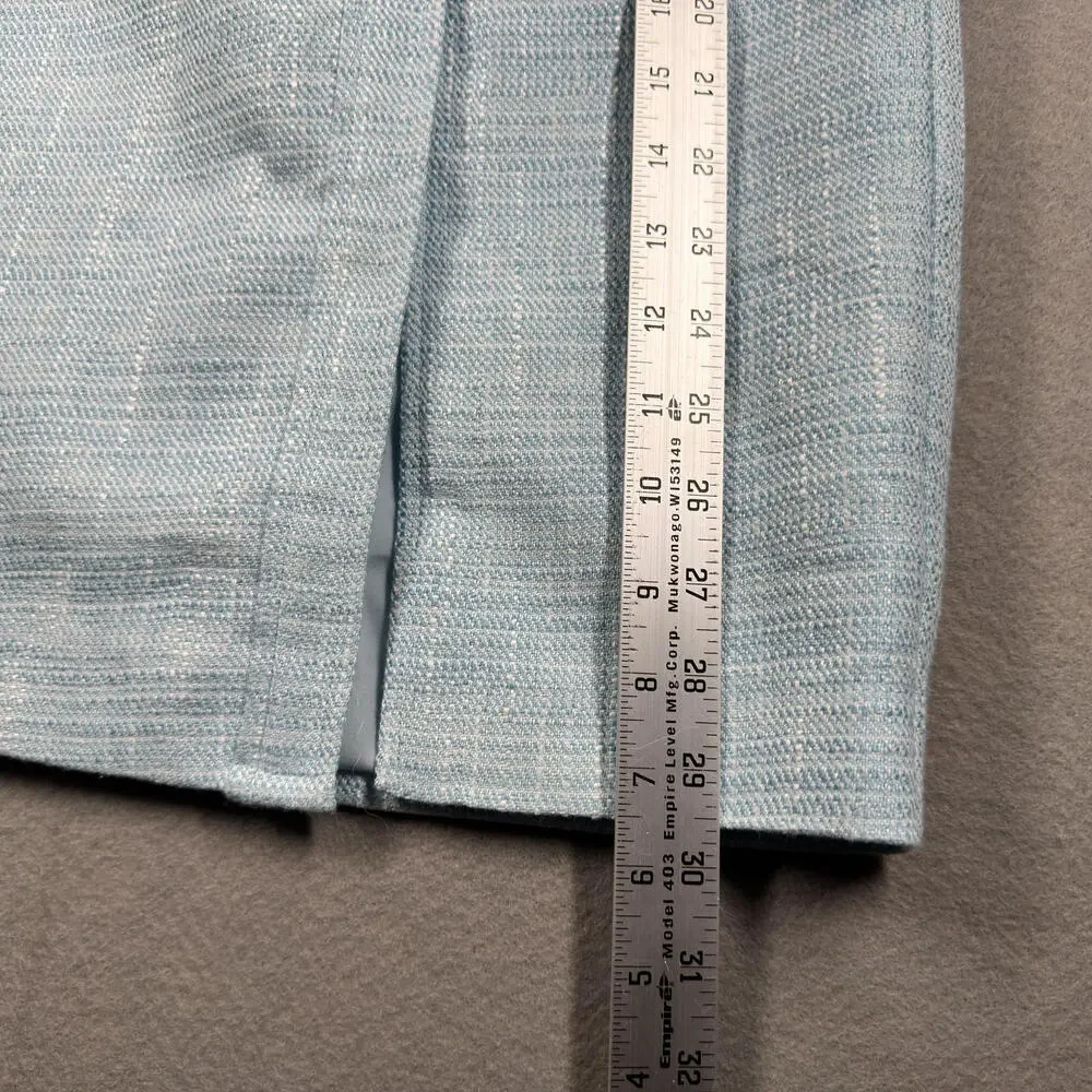Love Bonito Light Blue Button-Front‎ Bevelyn Textured Column Midi Skirt Sz 4